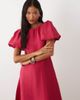 Nobody's Child Petite Nobody's Child Petite Occasion Zola bow back detail puff sleeve midaxi dress in raspberry-pink - 3