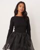 Nobody's Child Petite Nobody's Child Petite Penny scoop neck mini dress in black - 1
