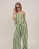 Nobody's Child Petite Nobody's Child Petite pillar linen mix tie side top in bold green stripes - part of a set - 1