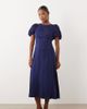 Nobody's Child Petite Nobody's Child Petite Quinn satin puff sleeve midi day dress in blue - 1