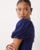 Nobody's Child Petite Nobody's Child Petite Quinn satin puff sleeve midi day dress in blue - 2