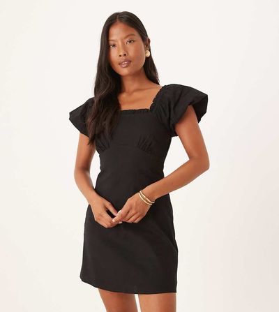 Nobody's Child Petite Nobody's Child Petite ramona flutter sleeve mini dress in black