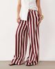 Nobody's Child Petite Nobody's Child Petite Reese linen blend drawstring wide leg pants in bold red stripe - 2