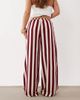 Nobody's Child Petite Nobody's Child Petite Reese linen blend drawstring wide leg pants in bold red stripe - 3