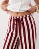 Nobody's Child Petite Nobody's Child Petite Reese linen blend drawstring wide leg pants in bold red stripe - 4