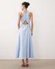 Nobody's Child Petite Nobody's Child Petite Reign occasion boat neck cross back detail midi dress in sky blue - 4