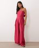 Nobody's Child Petite Nobody's Child Petite Rory linen mix tailored bandeau jumpsuit in dark pink - 3