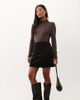 Nobody's Child Petite Nobody's Child Petite Russell cord front pocket detail mini skirt in black - 1
