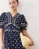 Nobody's Child Petite Nobody's Child Petite Saffy bell sleeve polka-dot midi dress in navy-Black - 2