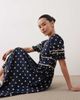 Nobody's Child Petite Nobody's Child Petite Saffy bell sleeve polka-dot midi dress in navy-Black - 3