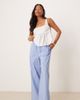 Nobody's Child Petite Nobody's Child Petite Shona straight leg pants in blue and white stripes - 1