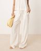 Nobody's Child Petite Nobody's Child Petite Shona straight leg pants in cream - part of a set-White - 4