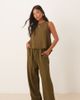 Nobody's Child Petite Nobody's Child Petite Shona straight leg pants in green - part of a set - 1