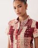 Nobody's Child Petite Nobody's Child Petite short sleeve mini shirt dress in red vintage patchwork - 3
