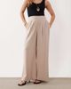 Nobody's Child Petite Nobody's Child Petite silsoe linen blend elastic waist wide leg pants in beige-Neutral - 2