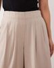 Nobody's Child Petite Nobody's Child Petite silsoe linen blend elastic waist wide leg pants in beige-Neutral - 3
