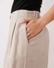Nobody's Child Petite Nobody's Child Petite silsoe linen blend elastic waist wide leg pants in beige-Neutral - 4