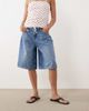 Nobody's Child Petite Nobody's Child Petite Sutton denim drawstring jorts in blue - 2