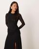 Nobody's Child Petite Nobody's Child Petite Tammy ruched drape midaxi dress in black-Red - 4