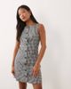Nobody's Child Petite Nobody's Child Petite Theo slash neck tailored mini dress in black gingham - 2