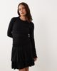 Nobody's Child Petite Nobody's Child Petite Yuki round neck drop waist ruched detail mini dress in black - 2