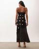 Nobody's Child Petite Nobody's Child Petite Zaria satin lace trim slit front cami midaxi dress in black mixed polka-dot print - 4