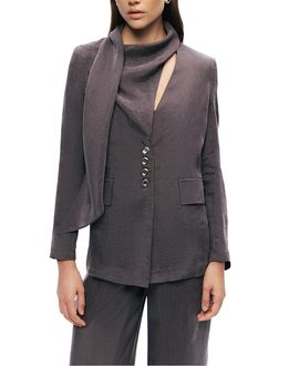 Nocturne Nocturne Asymmetrical Draped Tailored Jacket
