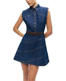 Nocturne Nocturne Belted Denim Mini Dress
