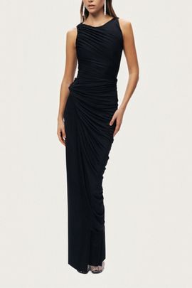 Nocturne Nocturne Draped Sleeveless Maxi Dress in Black, Women's at Urban Outfitters