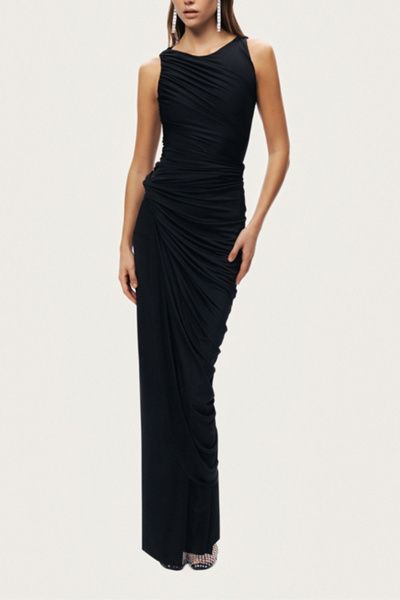 Nocturne Nocturne Draped Sleeveless Maxi Dress in Black, Women's at Urban Outfitters