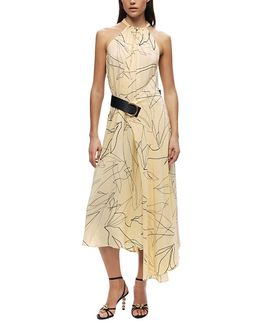 Nocturne Nocturne Printed Halter Midi Dress