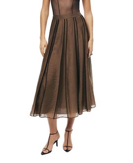 Nocturne Nocturne Sheer Pleated Midi Skirt