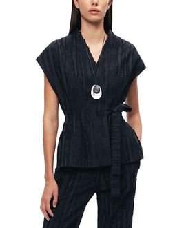 Nocturne Nocturne Textured Belted Vest