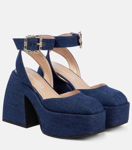 Nodaleto Nodaleto Bulla Sofia denim platform pumps