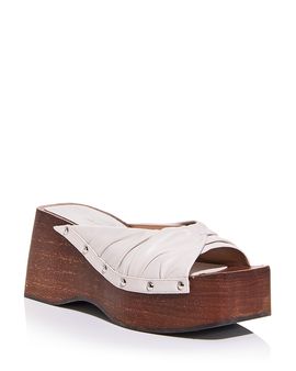 Nodaleto Nodaleto Women's Leather Studded Platform Slides