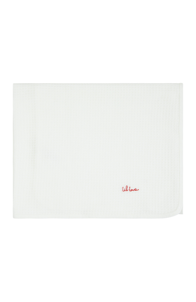 NoggiWear NoggiWear Lil Love Embroidered Waffle Blanket