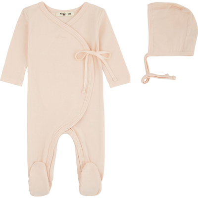 NoggiWear NoggiWear Lil Love Embroidered Wrap Footie and Bonnet