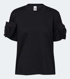 Noir Kei Ninomiya Noir Kei Ninomiya Bow-detail cotton jersey T-shirt