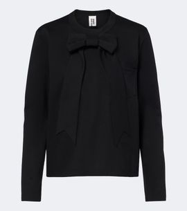 Noir Kei Ninomiya Noir Kei Ninomiya Bow-detail cotton jersey top