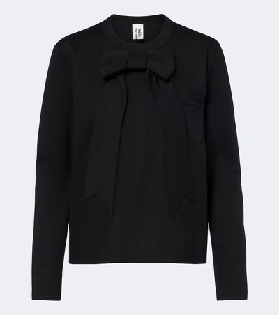Noir Kei Ninomiya Noir Kei Ninomiya Bow-detail cotton jersey top