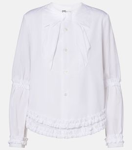 Noir Kei Ninomiya Noir Kei Ninomiya Bow-detail ruffled cotton poplin shirt