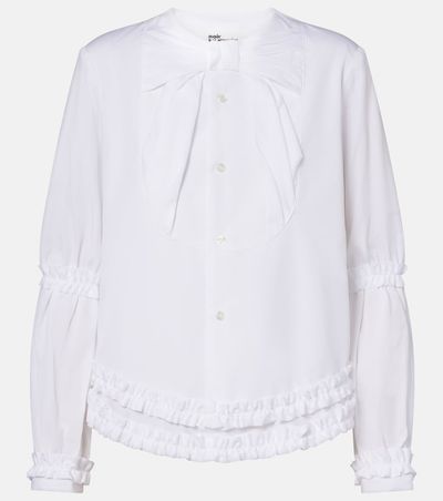 Noir Kei Ninomiya Noir Kei Ninomiya Bow-detail ruffled cotton poplin shirt