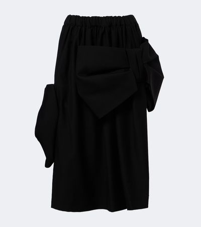Noir Kei Ninomiya Noir Kei Ninomiya Bow-detail wool and mohair midi skirt
