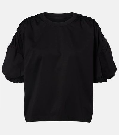 Noir Kei Ninomiya Noir Kei Ninomiya Gathered cotton jersey T-shirt