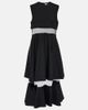Noir Kei Ninomiya Noir Kei Ninomiya Mesh-trimmed wool midi dress - 1