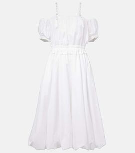 Noir Kei Ninomiya Noir Kei Ninomiya Off-shoulder cotton poplin midi dress