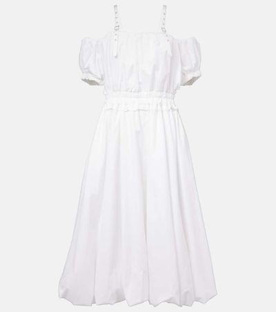 Noir Kei Ninomiya Noir Kei Ninomiya Off-shoulder cotton poplin midi dress