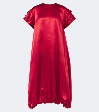 Noir Kei Ninomiya Noir Kei Ninomiya Pleated gathered satin midi dress