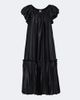 Noir Kei Ninomiya Noir Kei Ninomiya Pleated tiered satin midi dress - 1