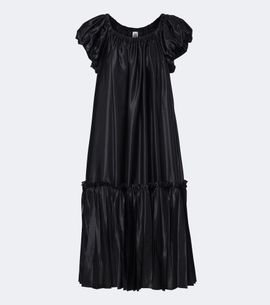 Noir Kei Ninomiya Noir Kei Ninomiya Pleated tiered satin midi dress